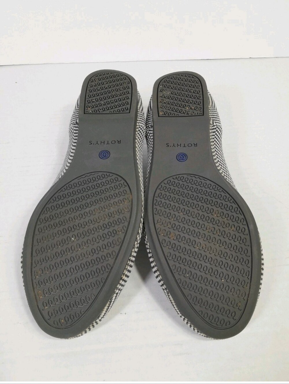 ROTHY's The Flat Round Toe Ballet Shoes Women Sz 8 Retired Herringbone Gray - Picture 8 of 9